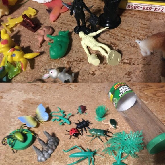 HUGE LOT OF ANIMAL FIGURES TOYS VINTAGE PLASTIC FISH RABBIT HORSE DINOSAURS ZOO - Picture 9 of 9